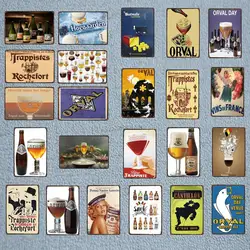 Orval Chimay Westmalle Chouffe Metal Tin Sign Vintage Plate For Bar Club Wall Pub Restaurant  Home Decor Iron Poster DU-3599A