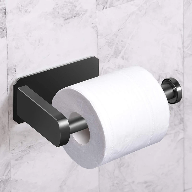 Toilet Paper Holder Self Adhesive Kitchen Washroom Adhesive Toilet Roll Holder No Drilling for Bathroom Stick on Wall Stainless