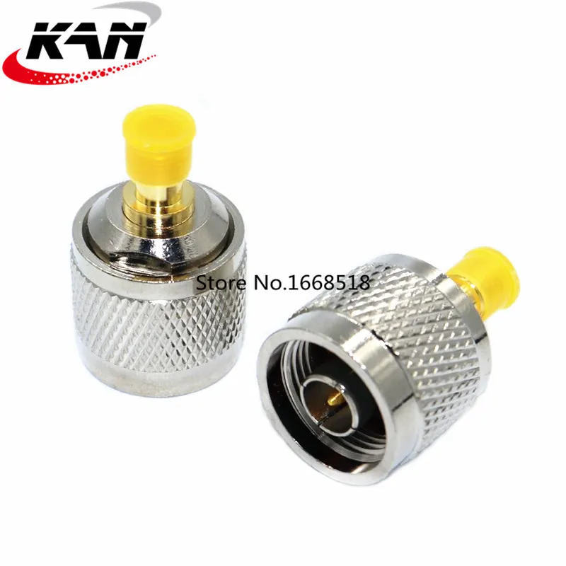 2 Pieces N Type Male Plug to SMA Female Jack RF Coaxial Adapter Coaxial Straight Connector Brass