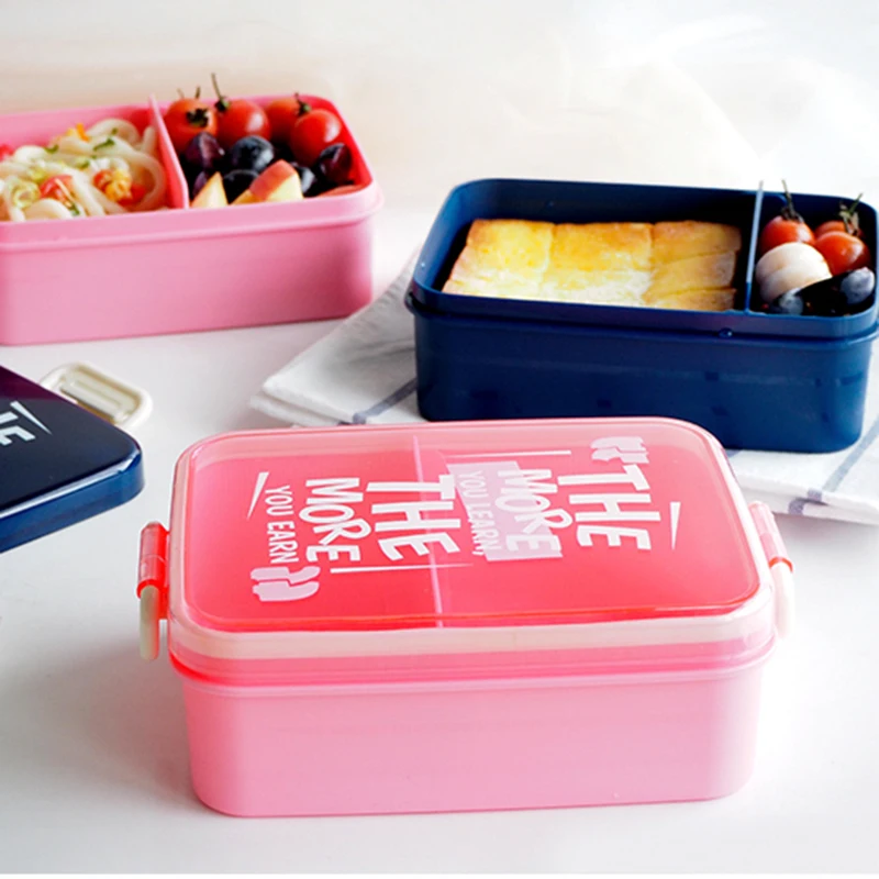 Enkellaags magnetron lunchbox verzegelde gescheiden Bento-dozen voedselopslagcontainer voor volwassenen, studenten, kinderen lunch BPA-vrij