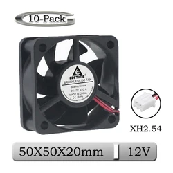 10 Pieces Gdstime 12V 2Pin 5020 50x50mm 5cm  DC Cooler Industrial Motor Equipment Case 50mm x 20mm 50mm Cooling Fan