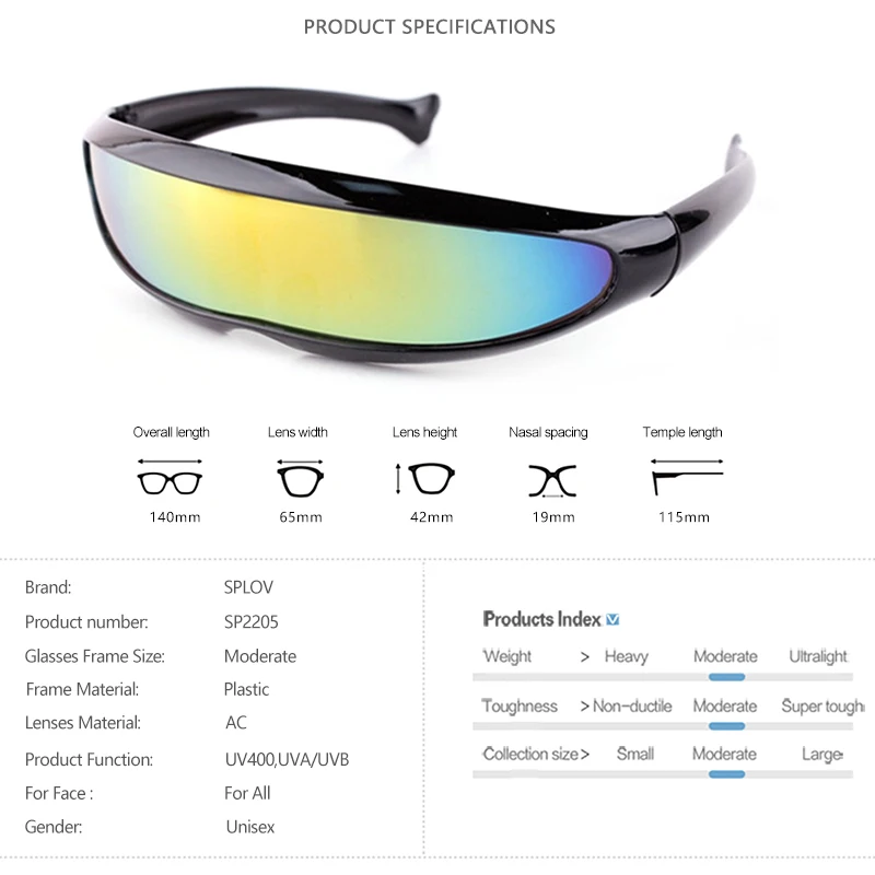 Conjoined Lens Sunglasses Men Women Fishtail Design X Laser Dolphins Mirror Glasses Windproof Goggles Space Robots Eyewear UV400