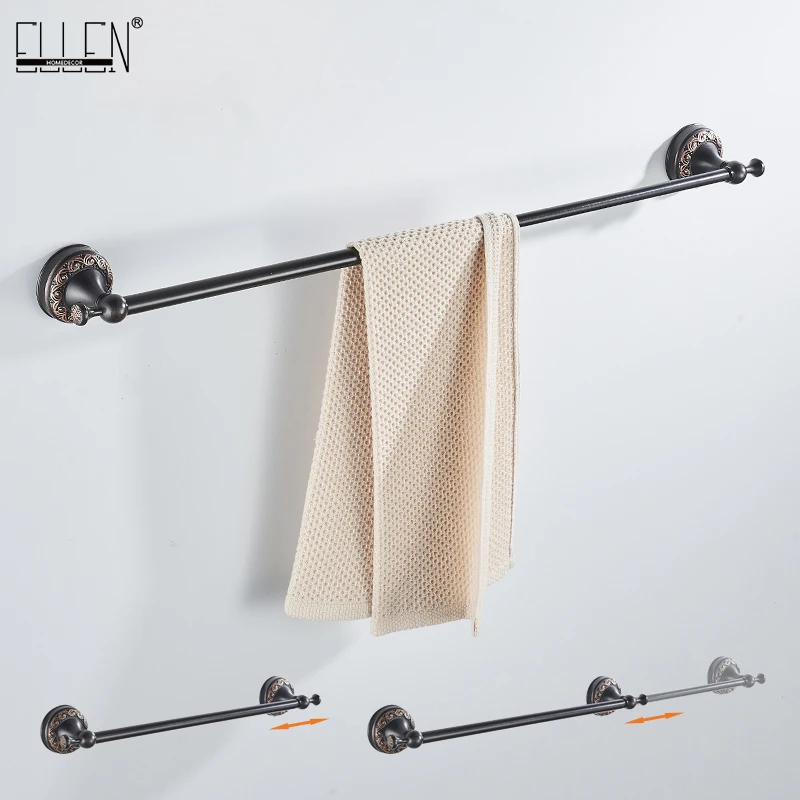 ELLEN Adjustable 42 to 73 Centimeter Single Towel Bar Expandable Bath Towel Holder Bathroom Wall Black Antique Bronze Towel Rack