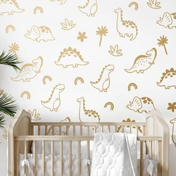 Geometric Dinosaur Tree Rainbow Wall Sticker Jungle Forest  Dino Animal Wall Decal Baby Nursery Kids Room Vinyl