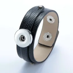 Hot Sale Leather Snap Button Bracelet Watches Fit 18mm Snap Buttons Jewelry Simple Leather Snap Bracelet for Women Men Jewelry