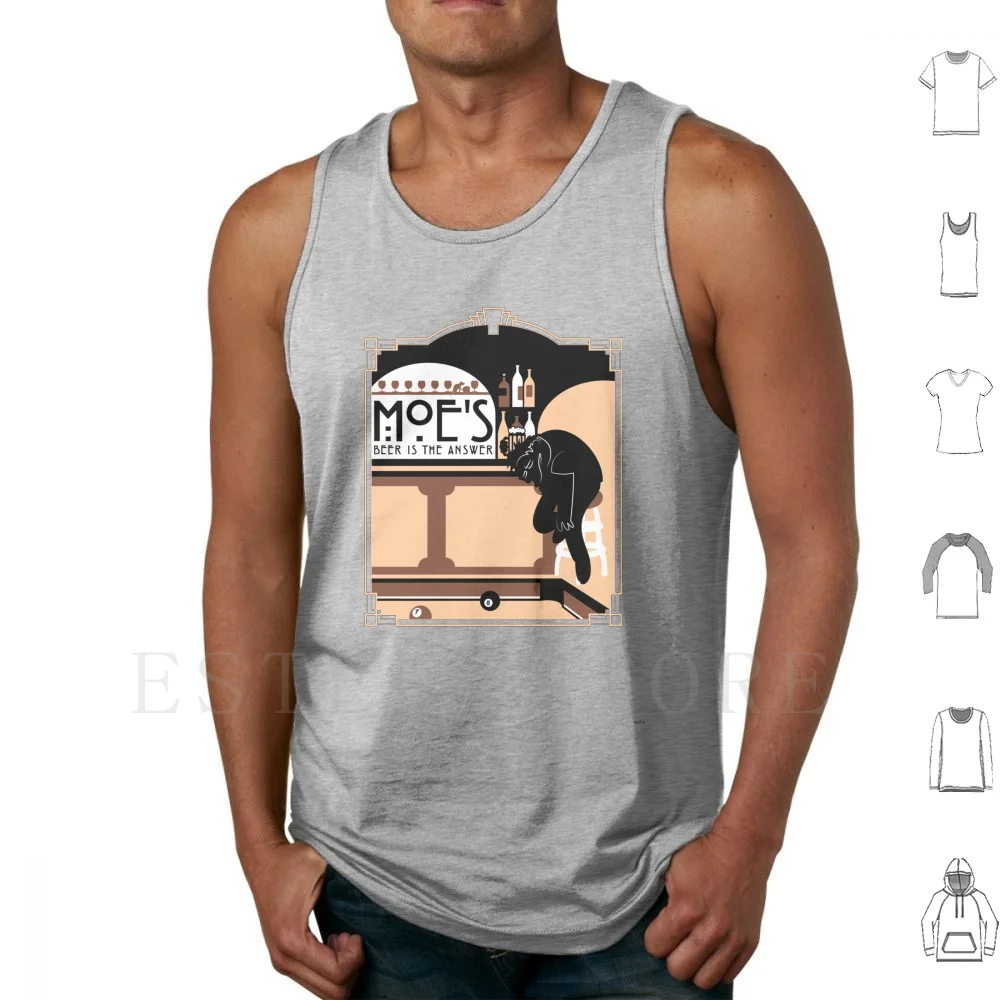 Beer Is The Answer Tank Tops Vest Sleeveless Moe Moes Barney Gamble Art Bar Tav…
