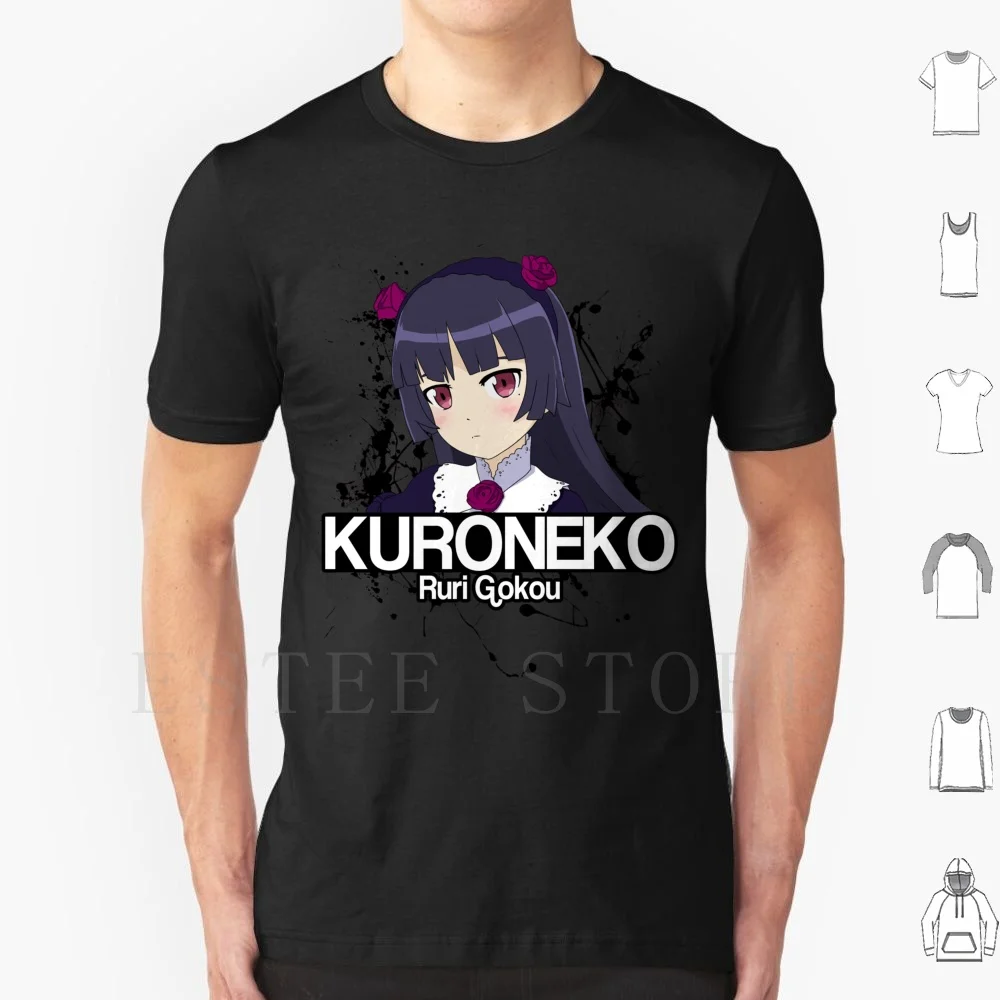 Kuroneko-Oreimo T Shirt Men Cotton 6xl Kuroneko Ruri Gokou Oreimo Kamineko Ore No Imouto Ga Konnani Kawaii Wake Ga Nai Anime