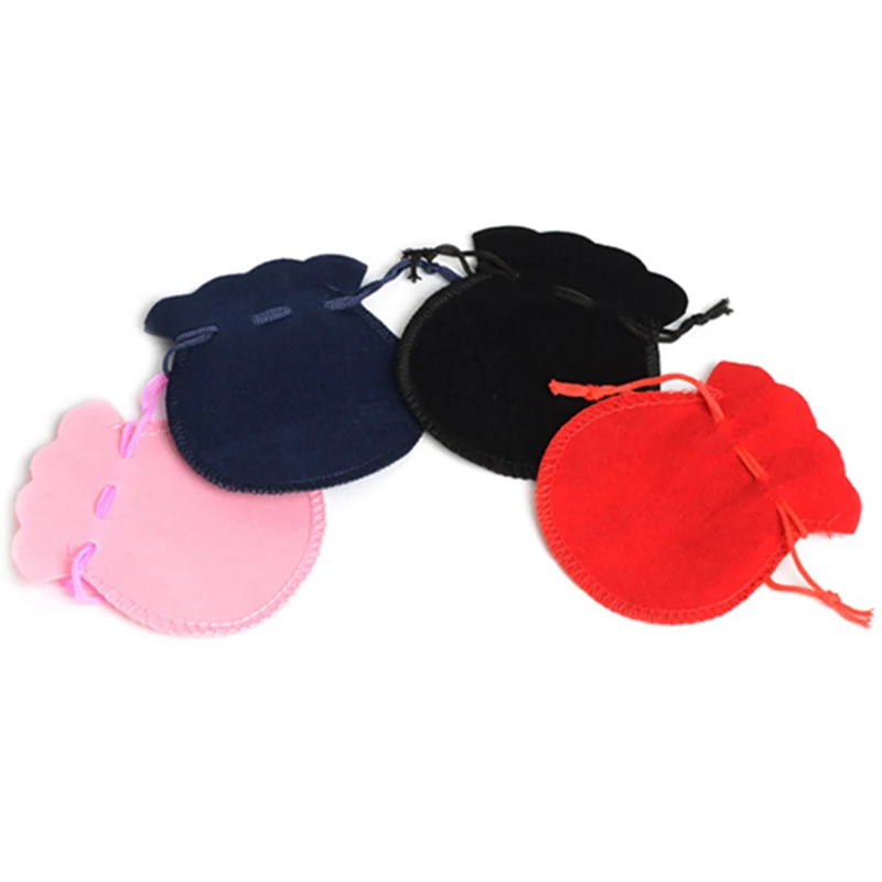 Velvet Pouches Drawstrings for Jewelry Gift Packaging Pack Pouch Bags for party wedding Supplies 200pcs 7*8cm Mix 4 Colors