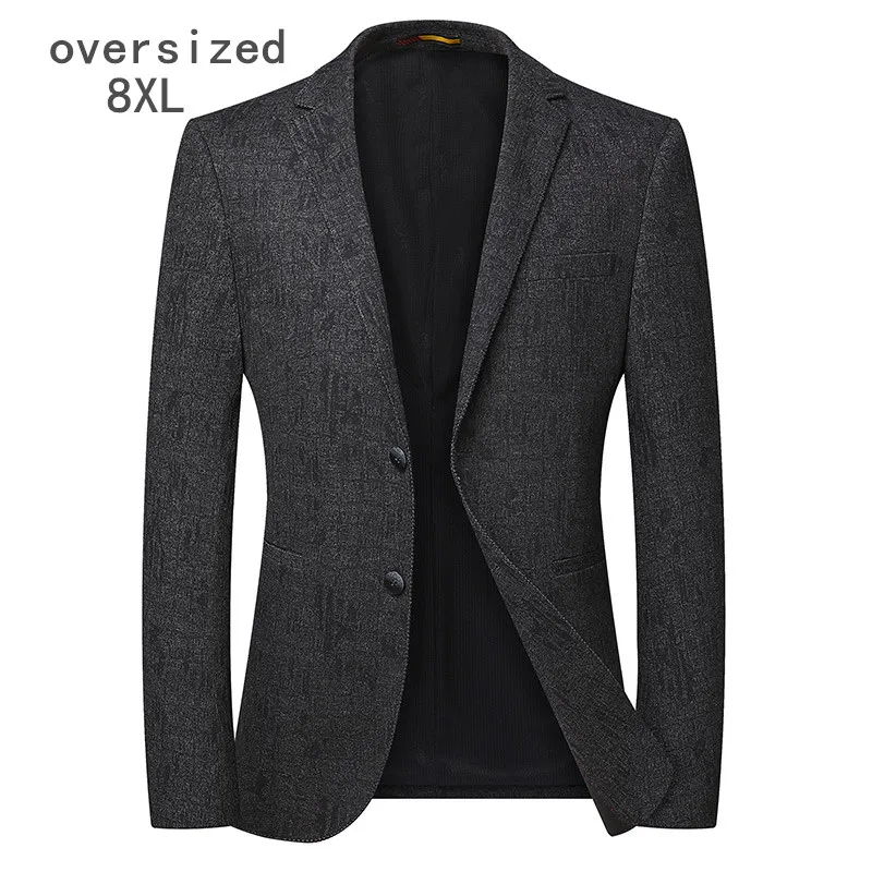 Spring and autumn 8XL 7XL men\'s brand high-end luxury single-breasted blazer jacket casual business wear(oversized plus size)