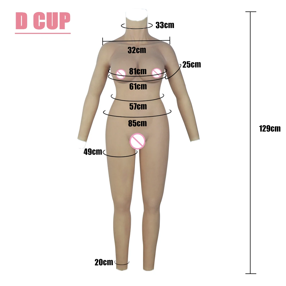 KnowU Shemale D Cup Open Anus Silicone Full Bodysuit Penetrable Vagina with Urinate Tube Crossdresser Transgender Drag Queen