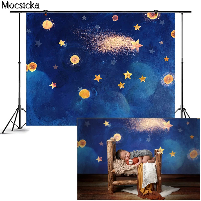 

Mocsicka Twinkle Newborn Photography Background Little Star Starry Sky Backdrop Baby Portrait Decoration Props Photo Studio