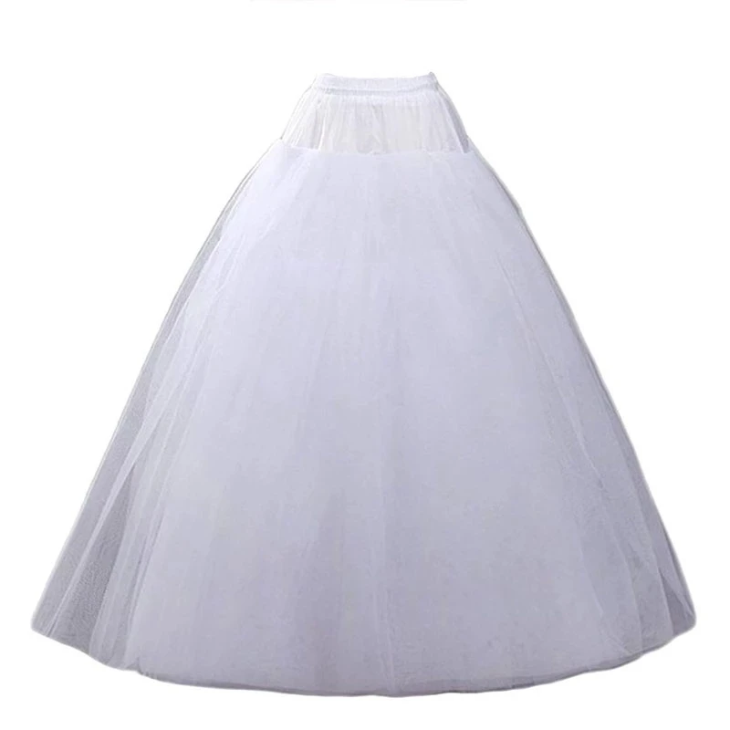 웨딩 페티코트 Tulle 레이어 a 라인 Hoopless Drawstring 바닥 길이 Underskirt Crinoline Slips Vestido De Novia