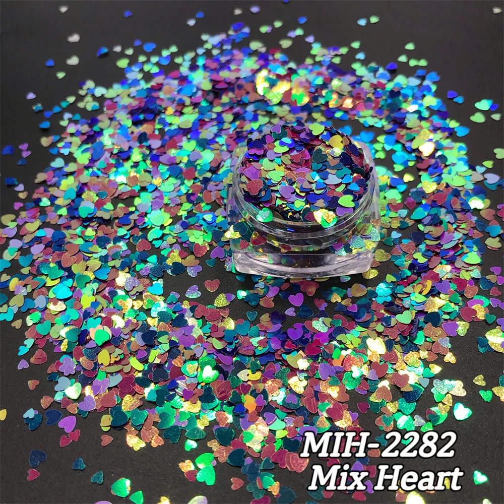TCT-649  Mix Heart shapes Valentines Day  Colorful Nails Glitter  Art Decoration Body Art Tumbler Crafts Party