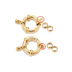 3pcs Stainless Steel Gold Round Spring Ring Clasps For Bracelet Necklace DIY Jewelry Making with 8 Connector