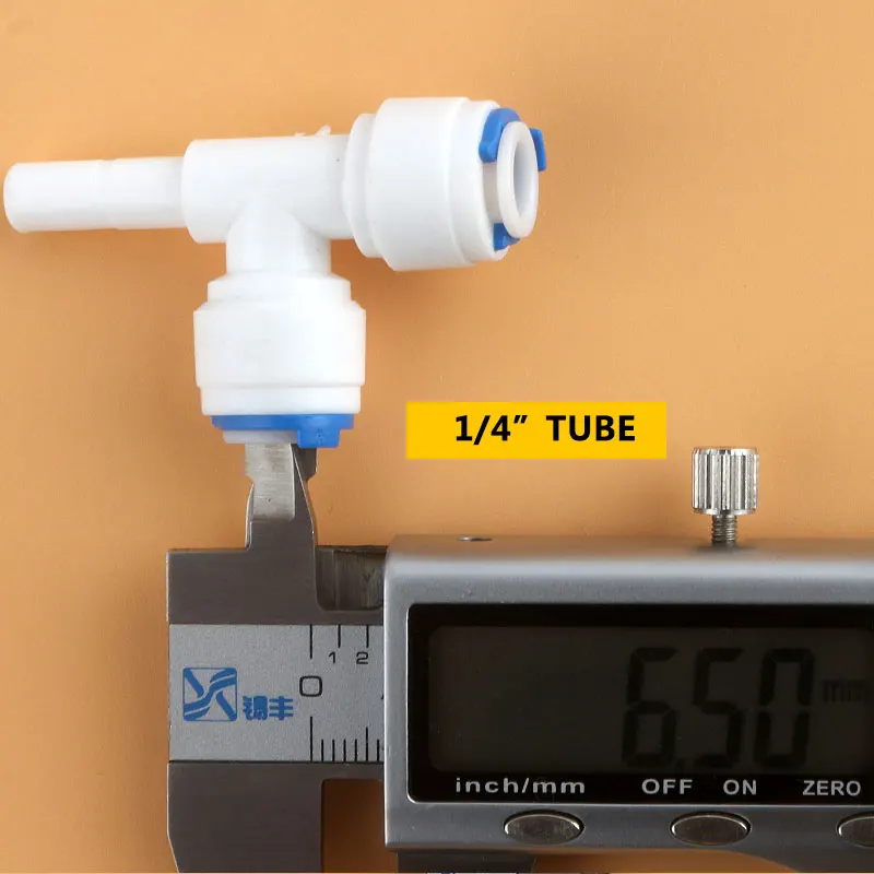 1/4 ''PE Quick Connect 1/4'' ด้านข้างBolt Tee 7011ท่อ3 Way Hard Plug Joint 6.5MM Aquarium ROระบบReverse Osmosis
