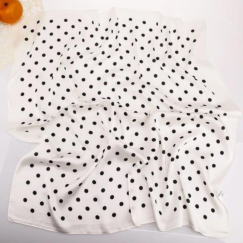 Yishine 2021 70x70cm Dots Print Square Scarf Women Bandana Hairband Lady Head Wraps Female Shawl  Neckerchief