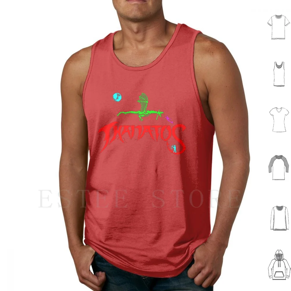 Thanatos Tank Tops Vest Sleeveless Zx Spectrum Retro Pixel Game Computer Video Thanatos Dragon Action Flight Fantasy Magic
