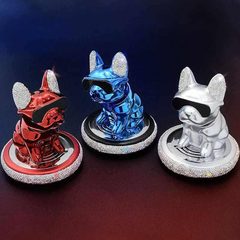 

Plating Luxury Crystal French Cow Car Ornaments In-Car Center Console Interior Decoration Accessories Auto Perfume Diffuser Gift