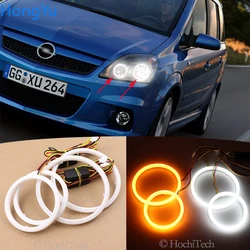 Cotton Switchback LED White Amber Angel Eye Rings DRL turn signal light for Opel Zafira B 2005-2014