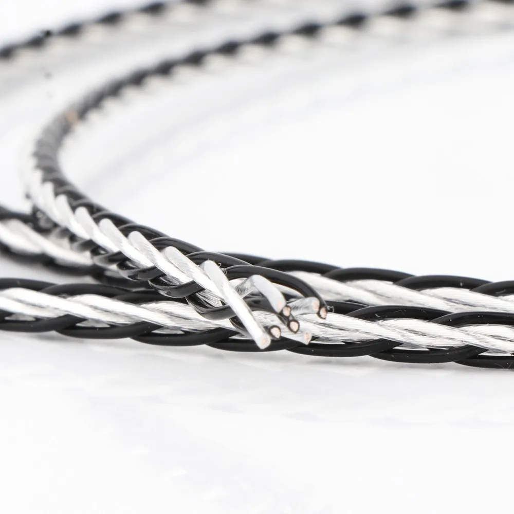 Preffair-Cable de 8 núcleos PTFE plateado OCC 7N para auriculares Hifi, cable de actualización de auriculares DIY