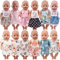 43Cm Pasgeboren Baby Doll Eenhoorn Flamingo Kleding Jurk Voor 18 Inch Amerikaanse Van Meisje & 43-45Cm Baby Pasgeboren Pop Generatie Speelgoed