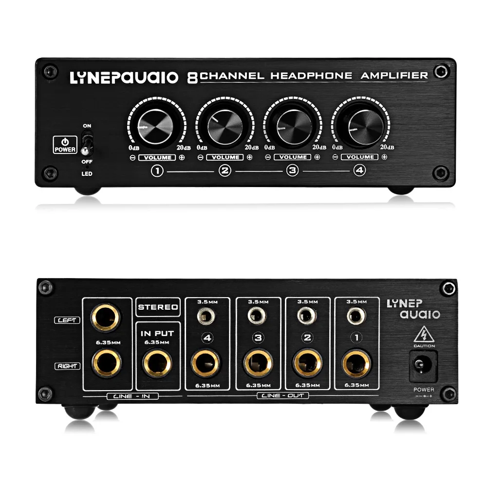 AMPLIFICADOR DE AURICULARES Pro de 8 canales, divisor de auriculares, amplificador de señal distribuidor