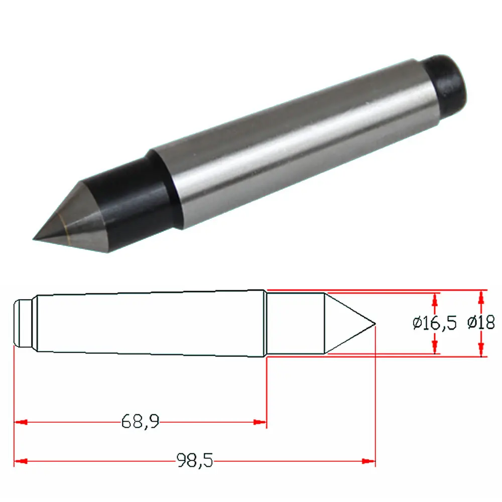 Live Center Taper Accuracy Steel Mohs MT2 Light Duty Live Center CNC Rotary Axis Tailstock Cutter Lathe Tool