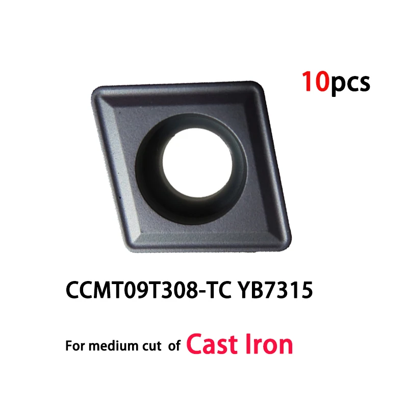 

10pcs ZCC insert CCMT09T308 -TC YB7315 blade cutter CCMT 09T308 -TC for medium cut of cast iron CCMT09T308-TC