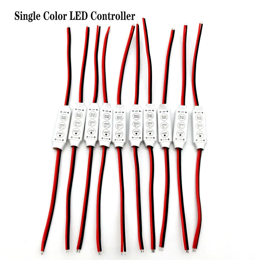 NEW 12V Mini 3 Keys Single Color LED Controller Brightness Dimmer for Led 3528 5050 Strip Light