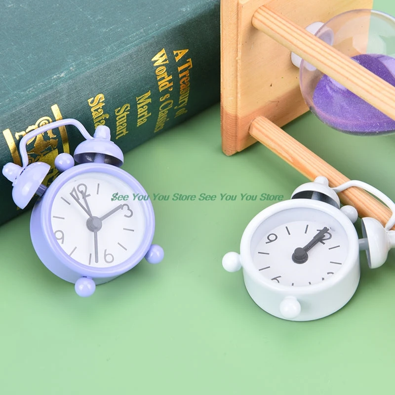 Mini Alarm Clock Electronic Round Number Double Bell Desk Digital Quartz Clock