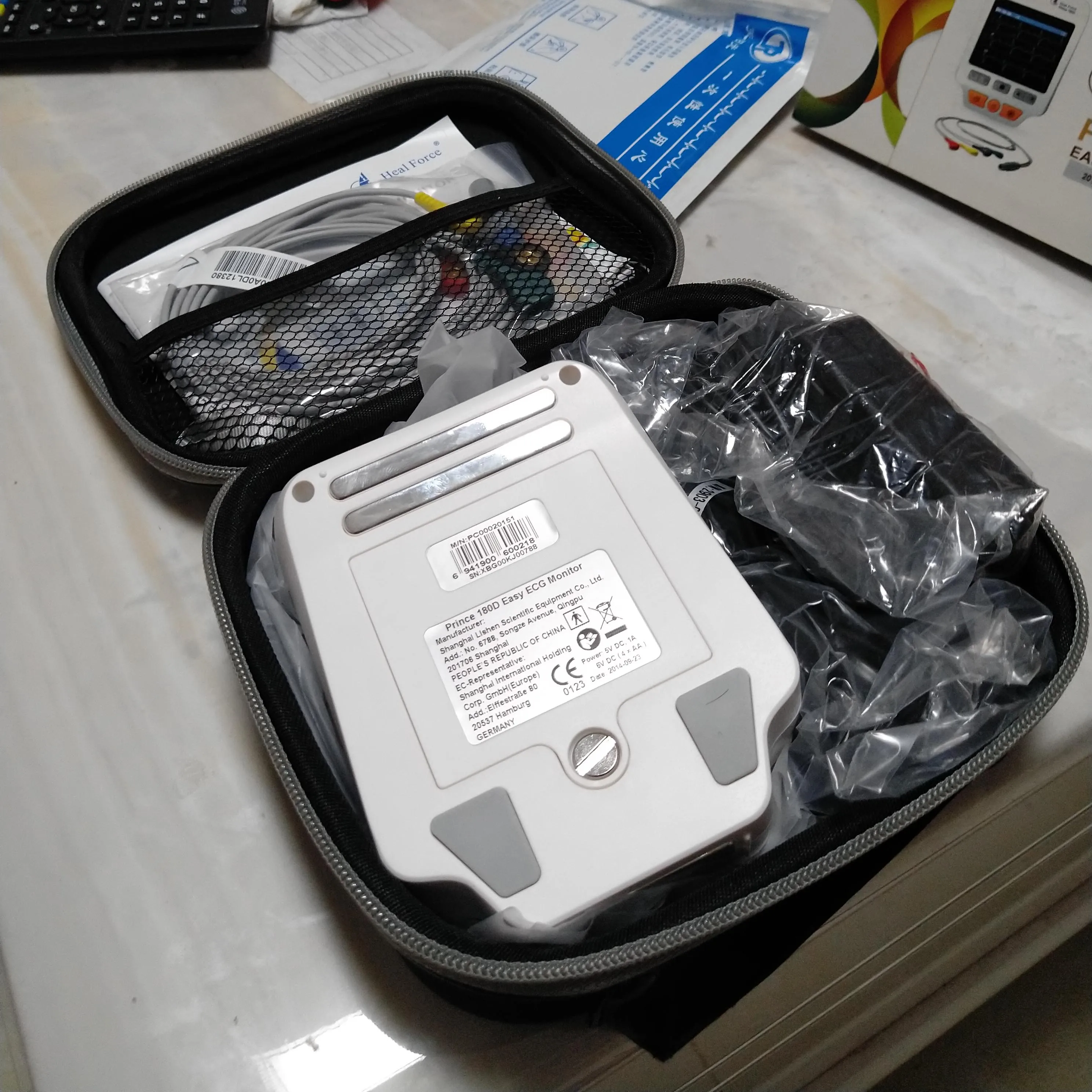 Heal Force Prince 180D Portable Household Heart ECG Monitor With Electrodes and ECG Cable for Continuous Measuring