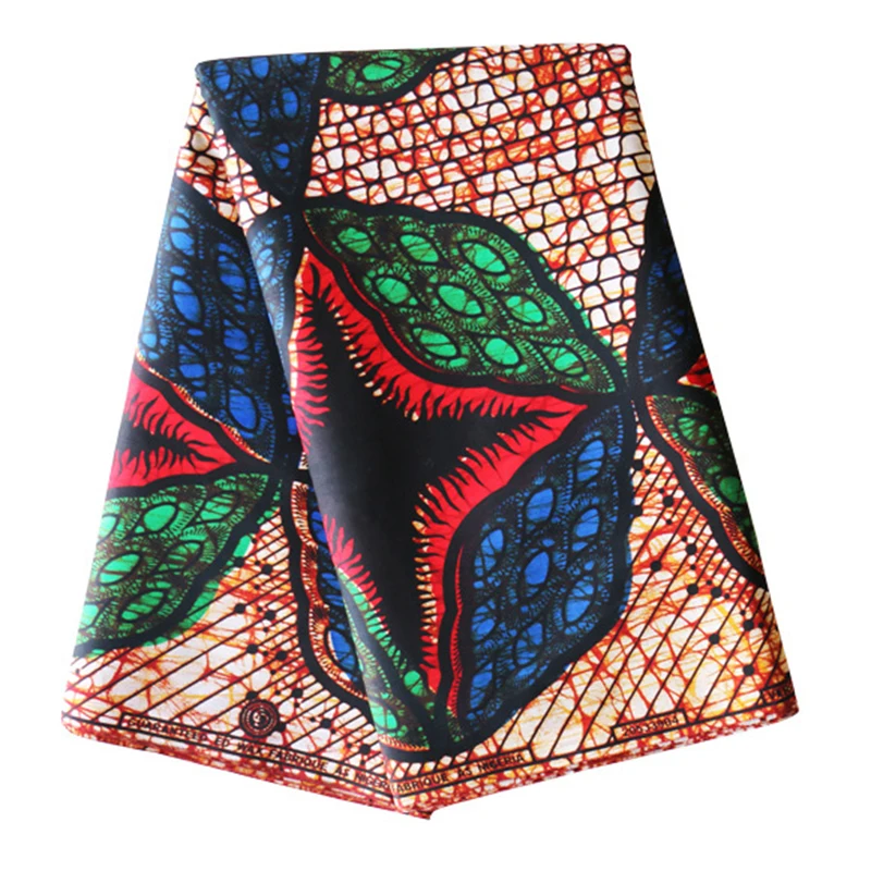 

2019 Latest Arrivals African Fabric Guarantee Pure Cotton Red Blue And Green Print Veritable Ankara Guarantee Real Wax