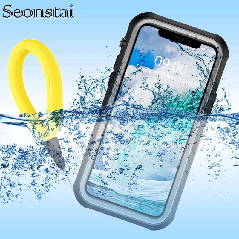 Water Proof Phone Case for iPhone 11 12 pro max Clear Silicone Shell for iPhone 11 12mini X XR XS Max Waterproof Shockproof Capa