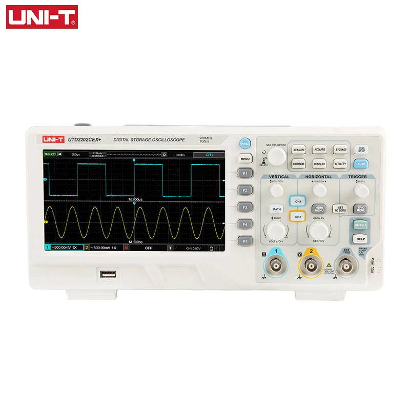 Uni-t-usb Osciloscópio Digital Utd2202cex Dual Channel 200mhz Taxa de Amostragem 1g Sonda de Alta Tensão pc Lcd Osciloscópio Portátil