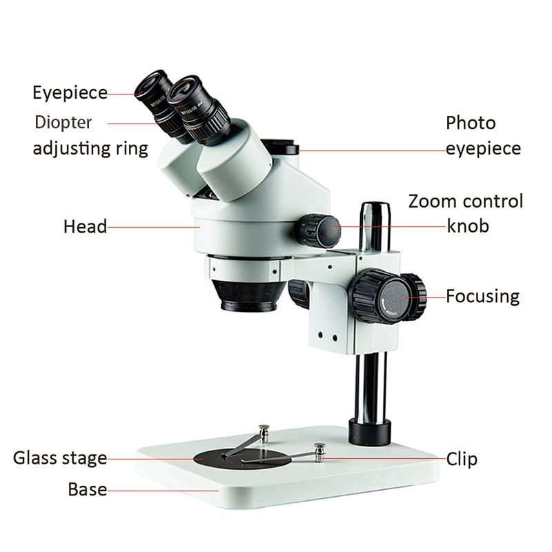 3.5X-180X Industrial Trinocular Stereo Microscope 38MP Magnification Continuous Zoom 7X 45X For LAB Phone PCB Repair Soldering