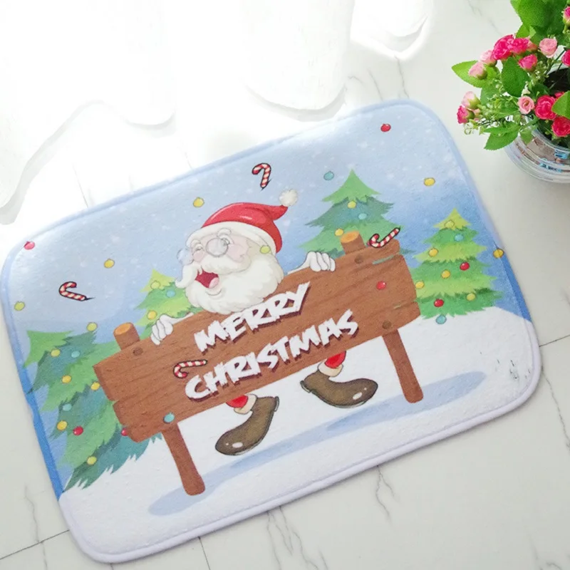 Tappeto di buon natale alfombre Dormitorio babbo natale luci di capodanno bordo di neve cervi Tapetes Para Casa Sala Tapis Vloerkleed