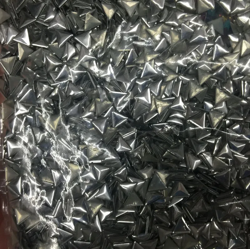 1440pcs/10gr 8mm Silver Hot Fix Studs Cutting Triangles Spire Shape Iron On Nailhead Hotfix For DIY Rhinestuds Cloth Accessory