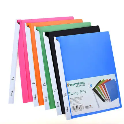 10PCS Creative Office File Cover A4 Paper File Organizer Report Cover Rotation Slide Grip Clip File Folder