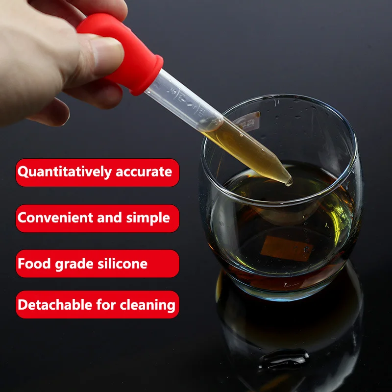 Pipette en plastique 5ML, 6 pièces, pour créativité, compte-gouttes en Silicone, alimentation pour bébé, médicament liquide, fournitures scolaires