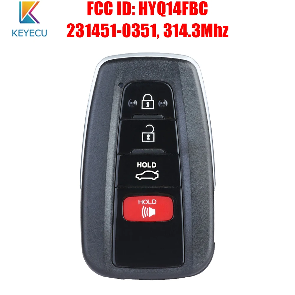 

Keyecu for Toyota Camry 2018 Keyless Smart Remote Key Fob HYQ14FBC 89904-06240 231451-0351 314.3MHz