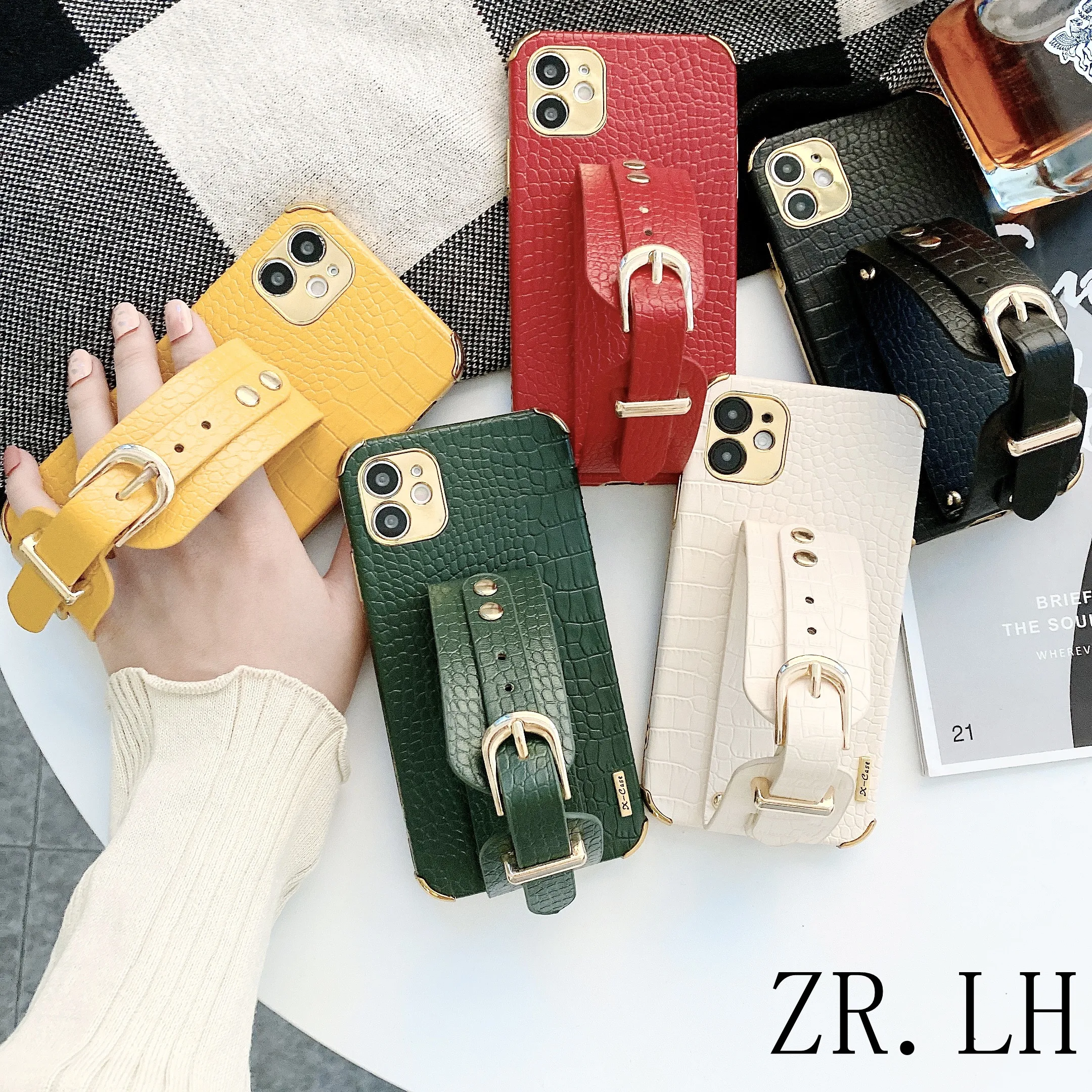 Vintage Crocodile Pattern Texture PU strap Leather Phone Case For iPhone 16 15 14 13 11 12 Pro XS MAX XR X 7 8Plus SE Back Cove