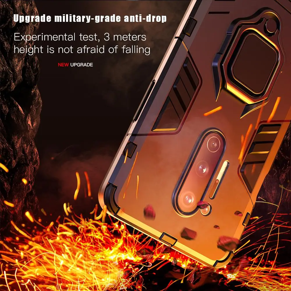 KEYSION Shockproof Armor Case For Oneplus 8 Pro Stand Car Ring Magnetic Back Phone Cover for Oneplus 8 Pro 7 Pro 6T 7T Pro 7T