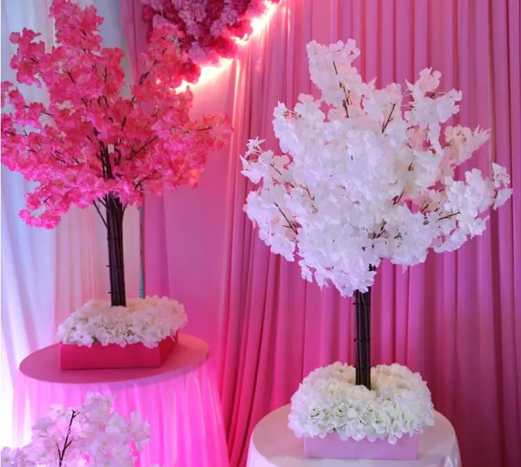 

100 cm tall wedding centerpieces flowers , White simulation tree/ Simulation of cherry trees/ wedding decorations store