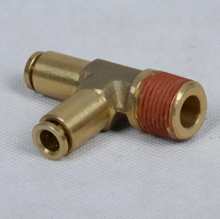 

Pneumatic High Pressure Brass Run Tee Branch Tee DOT air brake Pipe Quick Connector Push Air Fittings