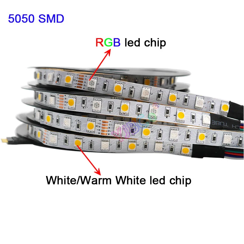 

СВЕТОДИОДНАЯ лента SMD 5050, 5 м, 300 светодиодов, RGB, RGBW, CCT, 12 В, 24 В, Неоновая Гибкая светодиодная лента для освещения дома