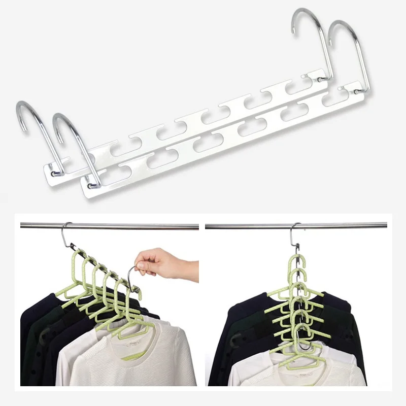 

4pcs Stainless Clothes Hanger Hanging Chain Cloth Closet Shirts Tidy Save Space Organizer Magic Hangers for Clothes