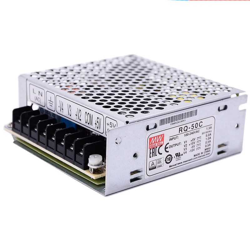 (MeanWell)RQ-50B/50C/50D/65B/65C/65D/85B/85C/85D/125B/125C/125D Quad Power Supply acdc 5/-5/12/-12/24/15V 4 way output indicator