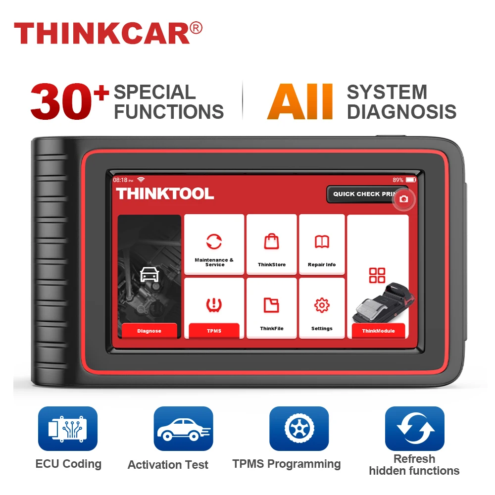 THINKCAR Thinktool OBD2 Professional Automotive Scanner Bi-directional Control Multi Reset OE-level OBDII Diagnostics Tool