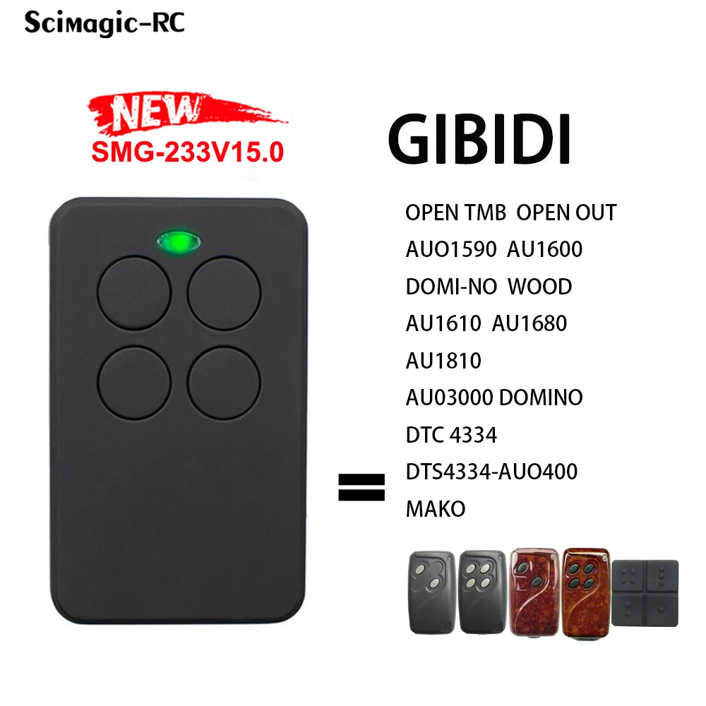 

GIBIDI AU1600 AU1680 WOOD DOMINO Gate Remote Control Fixed Rolling Code 433.92mhz Gibidi Garage Door Opener