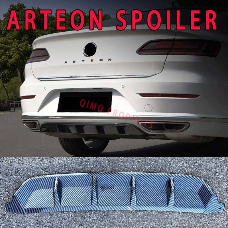 For vw Arteon Rear Diffuser 2018 2020 2021 2022 Arteon R Body Kit Gloss Black Lip Trunk Spoiler Bumpers Protector Accessory